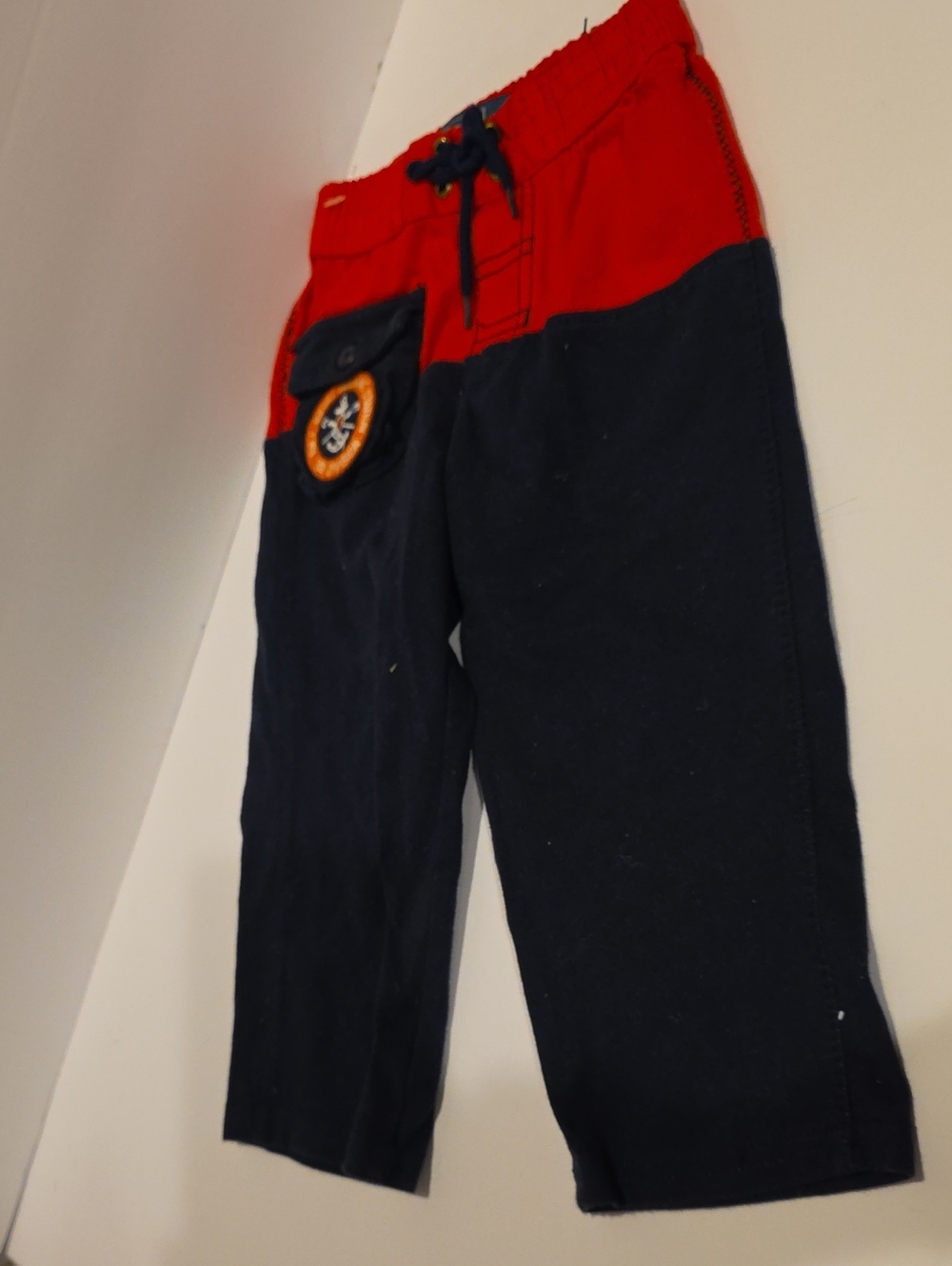 Polo Ralph Lauren Naval 18m Kids Two-Tone Navy and Red Drawstring Bottoms